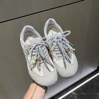 2025 summer and autumn new leather inner height increase German training shoes women s versatile lightweight soft sole retro campus sports Forrest 35