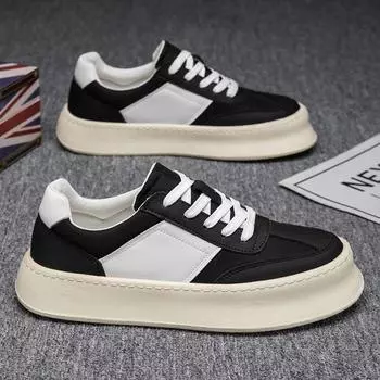 2025 summer board shoes breathable canvas shoes campus style men s shoes platform Hong Kong style trend versatile niche outdoor single shoes 39 чёрный