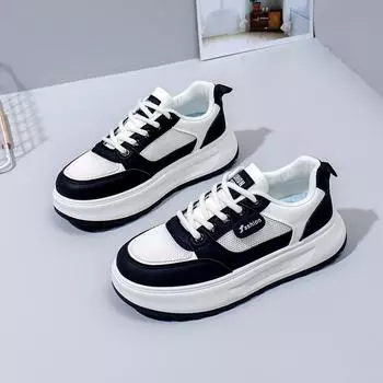 2025 Summer Breathable White Shoes for Women Hollow Out Casual Board Shoes Thick Soled Comfortable Sports Shoes Zapatillas Mujer 35
