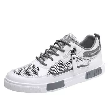 2025 summer flying mesh surface breathable casual sports shoes non-slip men fashion men s board shoes flat shoes large size 47 47