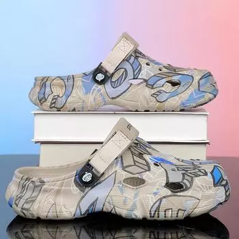 2025 summer foreign trade hole shoes men s driving bag head slippers trend camouflage garden shoes wading outside wearing beach shoes 40