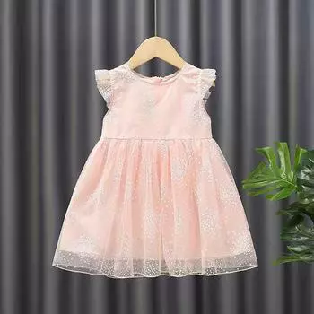 2025 Summer Girls Sleeveless Cotton Princess Dress - Fluffy Fashion for Little Girls 130 cm