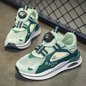 2025 summer hollow boys and girls mesh shoes children s outdoor frame shoes new casual button Shoes 31