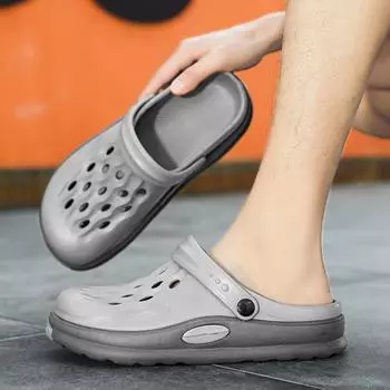 2025 summer hollow new breathable casual hole shoes outdoor beach wading shoes one shoe two wear large size 40