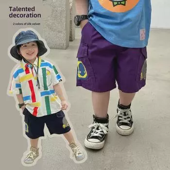 2025 Summer Japanese Kids Ape Man Mid-Length Side Pocket Shorts 100cm