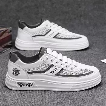 2025 summer large mesh cloth shoes men s breathable board shoes student leisure sports white shoes youth trend men s shoes 39