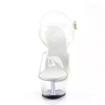 Летние босоножки на высоком каблуке для маленькой свежей девушки 2025 года, женские хрустальные туфли на тонком каблуке, полые туфли на супервысоком каблуке 34 прозрачный