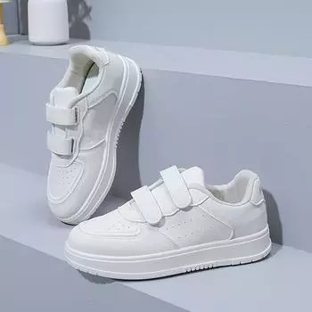 2025 summer little white shoes new Korean version ins female students leather platform sports leisure board shoes street shot HL701 35 бежевый