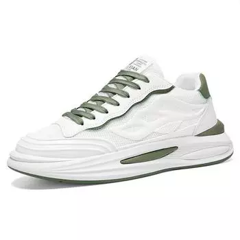 2025 Summer Men s New Breathable Mesh White Shoes Trendy Sports Shoes 40 чёрный