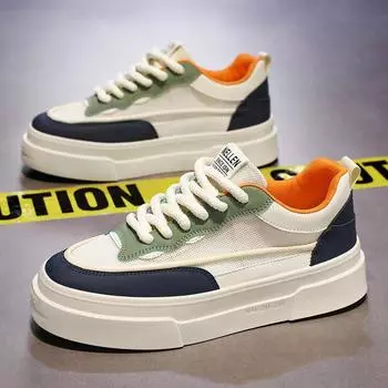 2025 Summer Men s White Sneakers Factory New Board Shoes with Lace-Up Closure Fashionable Rubber Boots 40 чёрный
