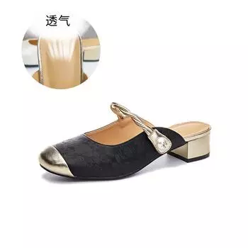 2025 Summer New Baotou Slippers for Women s Leisure Versatile Leather Sandals Wear China-Chic Style Women s Shoes 35