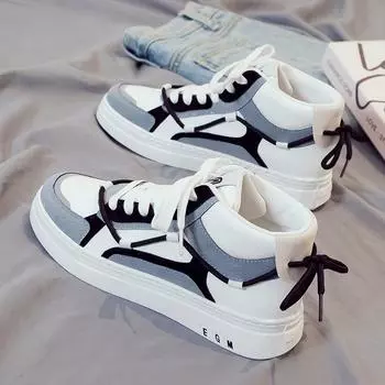 2025 summer new high-top canvas trendy shoes trendy men s shoes versatile casual sports board shoes little white cloth shoes leather shoes 39