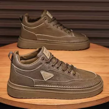 2025 summer new high-top Martin boots men s trend versatile platform casual leather shoes tooling board shoes trendy shoes men 39