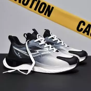 2025 summer new low-top breathable sports shoes lightweight thick-soled wear-resistant casual shoes versatile trend running shoes men 36