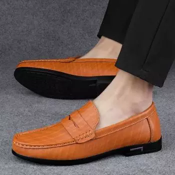 2025 summer new men s microfiber casual small leather shoes trend driving loafers large size men s shoes 38