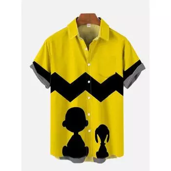 2025 Summer New Men s Shirt Beach Comfortable Lapel Cardigan Top Printed Men s Short-sleeved Shirt large Size Loose M