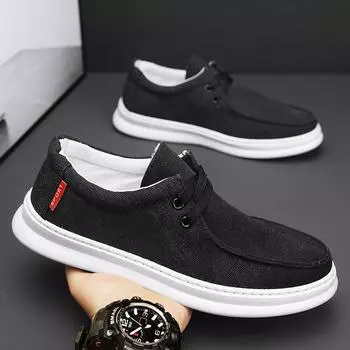 2025 summer new men s shoes breathable Oxford cloth work shoes lazy wind soft sole online canvas shoes to work 39 серый
