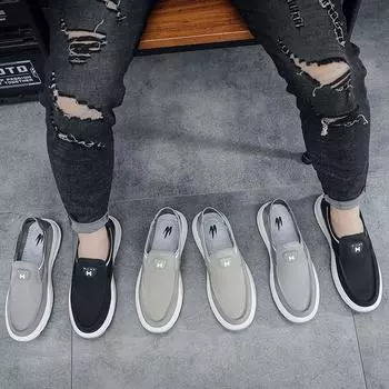 2025 summer new men s shoes large size canvas shoes men s breathable one-pedal old Beijing cloth shoes umbrella cloth shoes 39