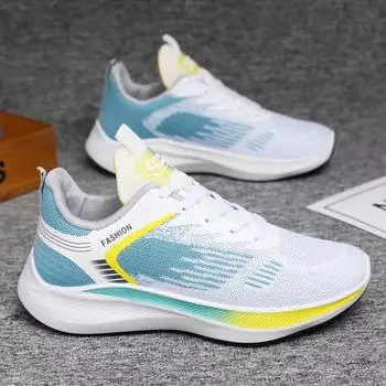 2025 summer new mesh shoes fly-woven breathable sports and leisure trend shoes men s large size men s shoes 39