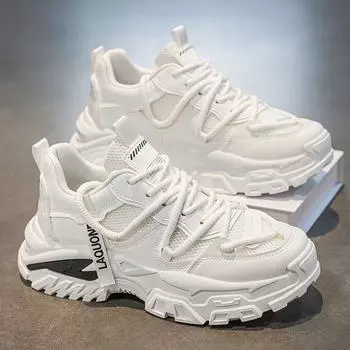 2025 summer new mesh versatile luxury casual shoes youth sports platform dad shoes 39