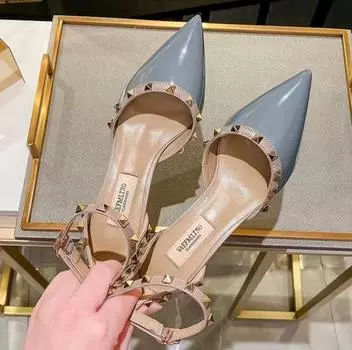 2025 summer new rhinestone buckle stiletto sandals women s high heels women s shoes European and American large size women s shoes women s poin 34