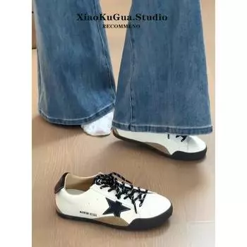 2025 summer new star lace-up board shoes women s versatile niche breathable casual shoes board shoes sports little white shoes women 35