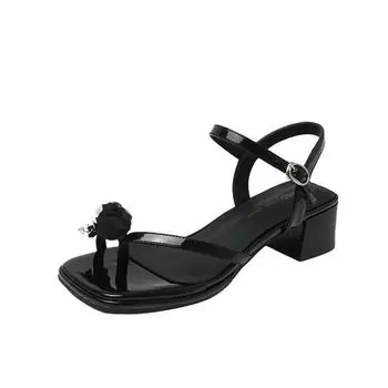 2025 summer new thick heel women s shoes fashion versatile niche temperament explosion high heel French fairy 34