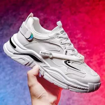 2025 summer new versatile trend running shoes men s low-top breathable sports shoes lightweight thick-soled wear-resistant casual shoes 39