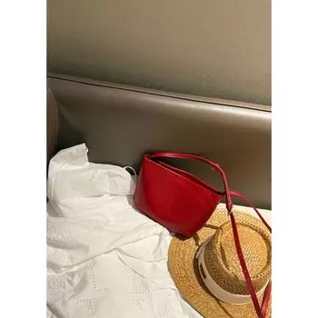 2025 Summer New White Small Bag Women High-Grade Bucket Bag Genuine Leather Underarm Bag All-Match Shoulder Messenger Bag Red