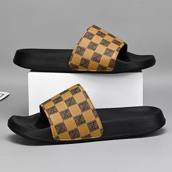 2025 summer slippers men s new EVA slippers outer wear foot cover household soft-soled slippers slippers 39 черный серый