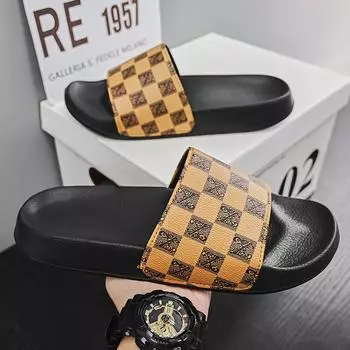 2025 summer slippers men s new EVA slippers outer wear foot cover household soft-soled slippers slippers 39 черный серый