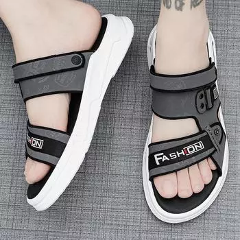 2025 summer trend wearing Korean version of stepping on shit slippers beach men s dual-purpose sports driving cool slippers 38