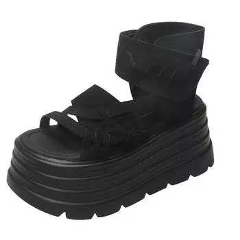 2025 summer wedding banquet sandals muffin heightened women s shoes heel 12 cm wedding thick sole heightened 34