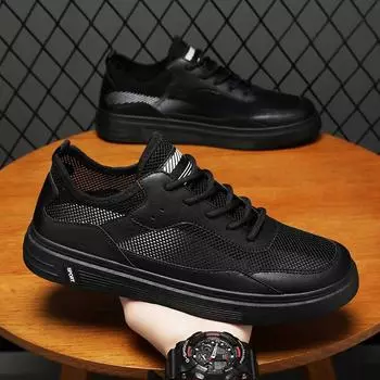 2025 summer white shoes big eye mesh hollow outdoor leisure board shoes street Hong Kong style tooling sports men s shoes 39 бежевый