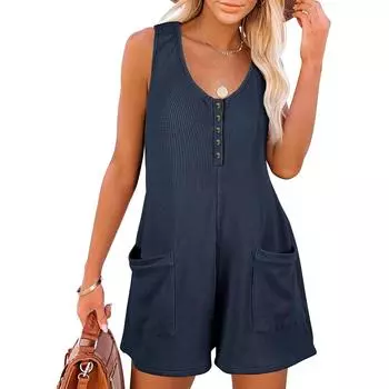 2025 Summer Women s Casual Jumpsuit Loose S розовый