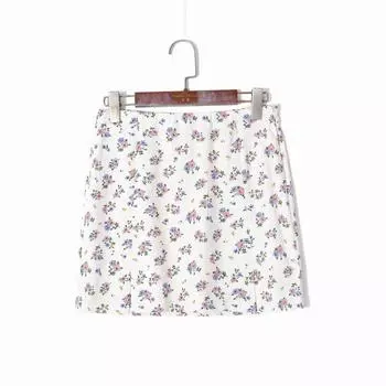 2025 Summer Women s Clothing K-style Fresh Floral Print Skirt Elastic High Waist Silm Slimming Youthful-Looking Bodycon Dress Print M