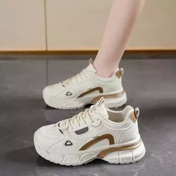 2025 summer women s shoes new breathable little white shoes women s Korean version versatile thick-soled heightening sports shoes casual dad shoes 35