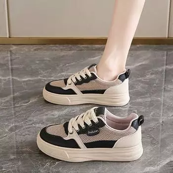 2025 summer women s shoes new breathable canvas shoes women s Korean version versatile platform sports casual low-top board shoes trendy shoes 35