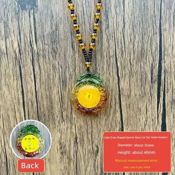 2025 Thangka Cinnabar Surangama Mantra Pendant Men and Women s Natal Year Charm Alloy Necklace Safe Hanging Ornaments Color drop-shaped amber Shurangama Charm necklace