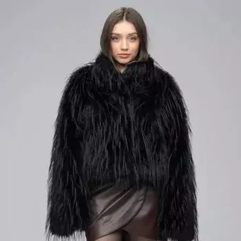 2025 Thick Plush Fashion Warm Imitation Fur Women s Coat Artificial Fur Two Color Women s Clothing S