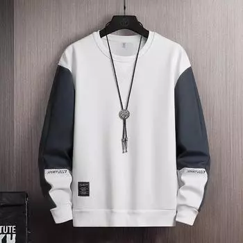 2025 Толстовка мужская Весна Новая мужская корейская мода пуловер повседневная рубашка с длинными рукавами мужская уличная толстовка с капюшоном мужская одежда топ M хаки