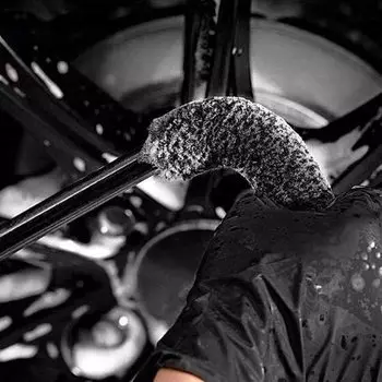 2025 Top Microfiber Premium Wheels Brush Нескользящая ручка Легко чистящаяся Диски Спицы Колесо Баррель и тормозной суппорт Автомобильная щетка из микрофибры