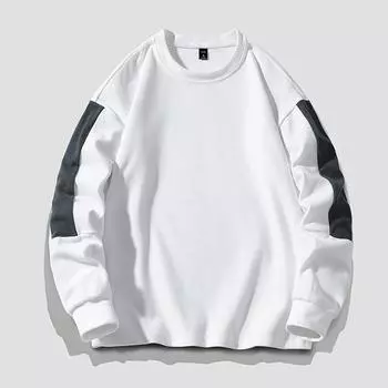 2025 Весенние толстовки мужские с круглым вырезом Повседневный хип-хоп уличная толстовка мужская мода пэчворк длинный рукав пуловер XXL хаки