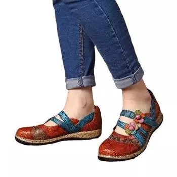 2025 Весна и Осень Этнический Стиль Цветочные Женские Туфли Цвета Соответствия Полые Плоские Туфли Одиночные Размер Размер 31-44 Пятно 34 светло-синий