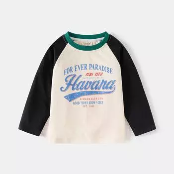 2025 Весна и Осень Новые Мальчики Рукава Плеча Хлопок Футболка Детская Длинный Рукав Нижняя Рубашка Детский Топ Детская Одежда 100cm