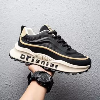 2025 Весна и Осень Новые Мужские Туфли Европейская Станция Обувь Форрест Гамп Модные Тренды Обувь Повседневная Обувь Мужская Спортивная Обувь Дорожная Обувь Мужская 39 чёрный