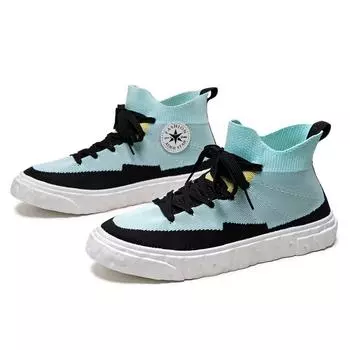 2025 Весна Летающие Кроссовки Мужские Кроссовки Среднего Верха Из Ткани Мужские Повседневные Белые Туфли 43 белый