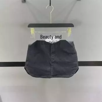 2025 Весна/Лето Черная Джинсовая Мини Юбка с Высокой Талией Для Женщин S чёрный