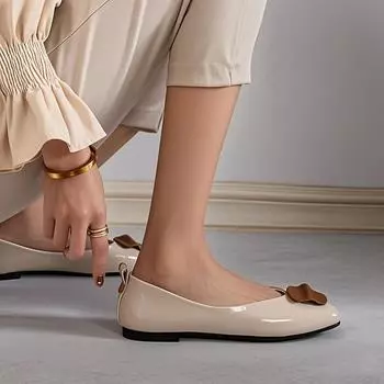 2025 Весна Лето Элегантная Женская Обувь Женские Плоские Модные Туфли-лодочки Брендовые Женские Балетки Черный Красный Большой Размер 42 35 красный