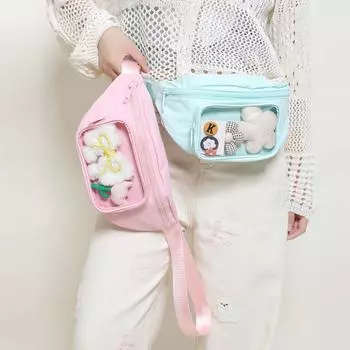 2025 Весна/Лето Прозрачная Легкая Нейлоновая Унисекс Сумка На Груди и Поясная Сумка светло-желтого